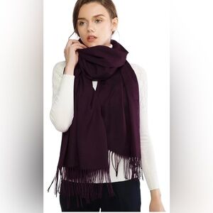 RIIQIICHY Women's Scarf Pashmina Shawl, Wrap, Dark Purple, 75 x 27, NWT